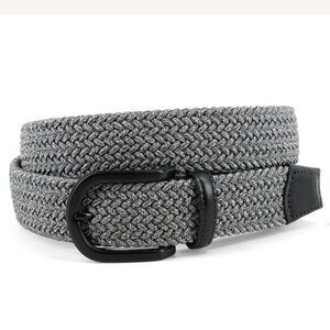 TORINO Grey and Black Woven Belt-36